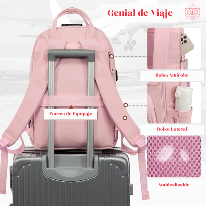 Mochila Rose para Mujer – Diseño Elegante y Seguro para Laptop