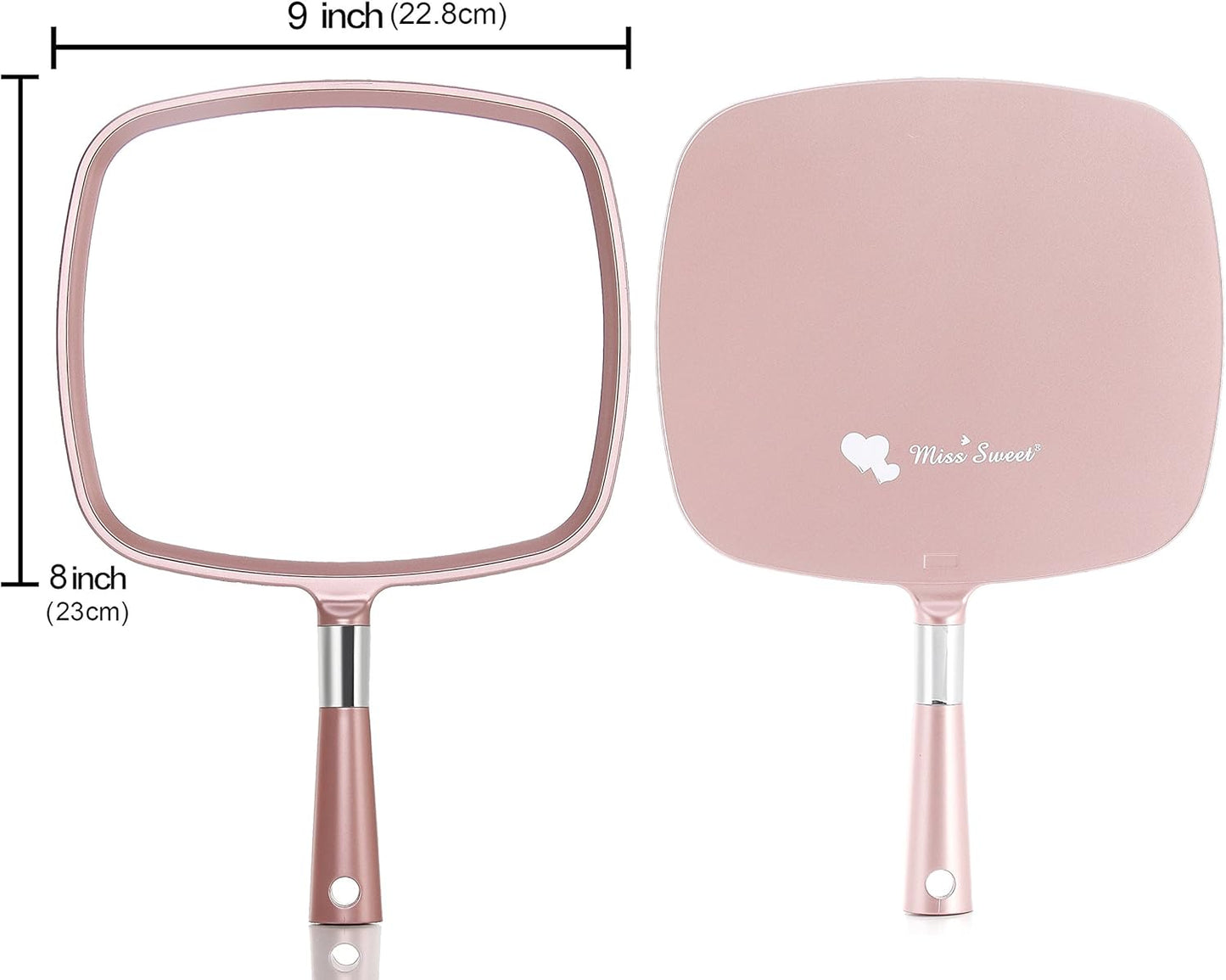 Handheld Mirror Makeup Mirror (Rose Gold)