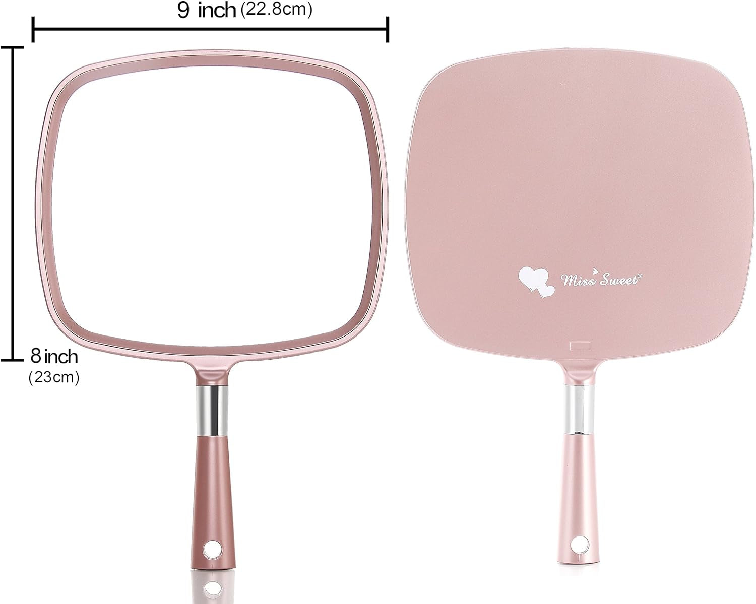 Handheld Mirror Makeup Mirror (Rose Gold)