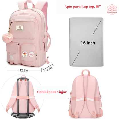 Mochila Escolar y de Viaje DéesseRose – Moderna, Espaciosa y Segura