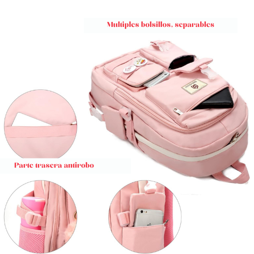 Mochila Escolar y de Viaje DéesseRose – Moderna, Espaciosa y Segura